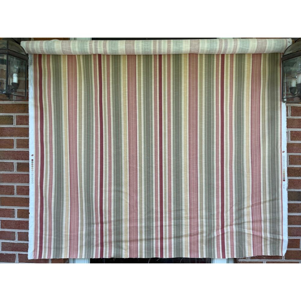 Upholstery Fabric Brick Sage Yellow M & S Textiles  3 Yards Striped